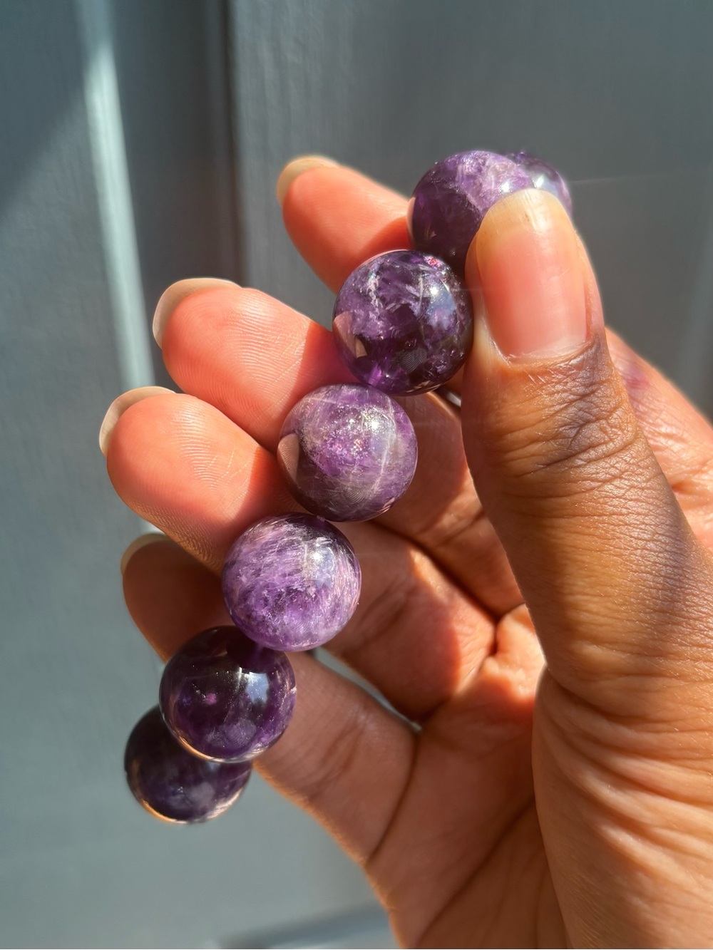 Chunky Amethyst Crystal Bracelet 17.5mm - Picture 11 of 13